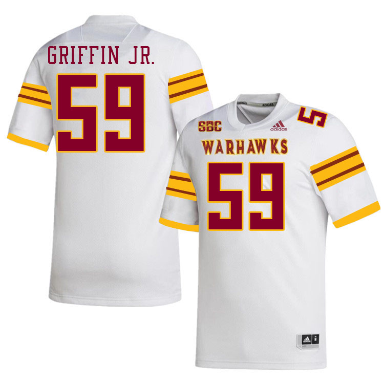 #59 Quentis Griffin Jr. Louisiana-Monroe Warhawks College Football Jerseys Stitched-White